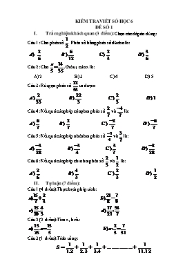 Kiểm tra viết Số học 6